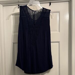 Daniel Rainn Elegant Navy Sleeveless Top size medium